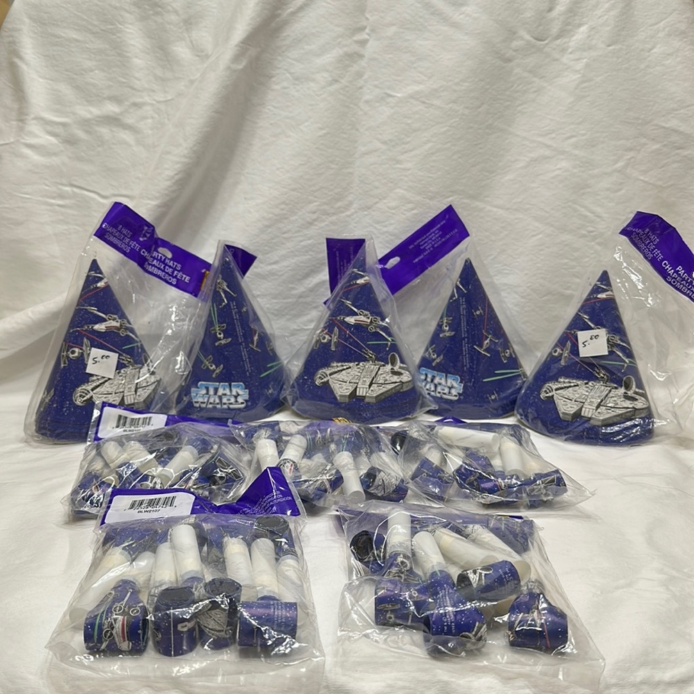 Vintage Star Wars party hats & blowouts set